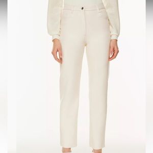 Cream Leather Melina Pants